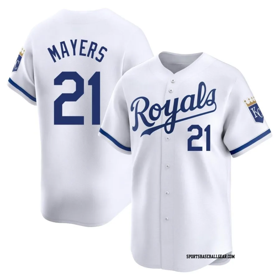 Mike Mayers Men's Kansas City Royals White Limited Home Jersey