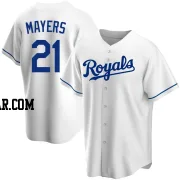 Mike Mayers Men's Kansas City Royals White Replica Home Jersey