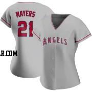 Mike Mayers Women's Los Angeles Angels Replica Silver Road Jersey