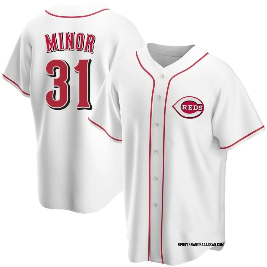 Mike Minor Youth Cincinnati Reds White Replica Home Jersey