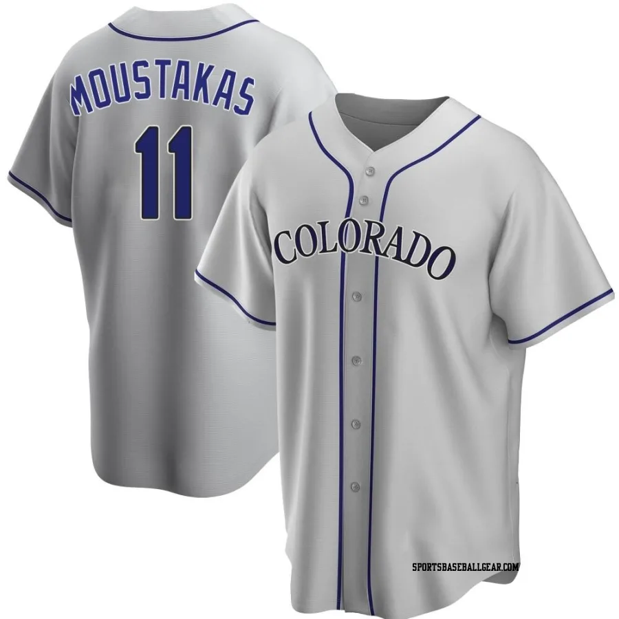 Mike Moustakas Men's Colorado Rockies Gray Replica Road Jersey