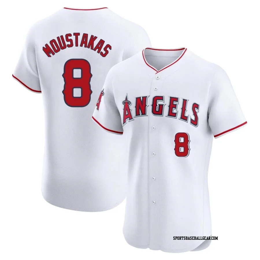 Mike Moustakas Men's Los Angeles Angels White Elite Home Jersey