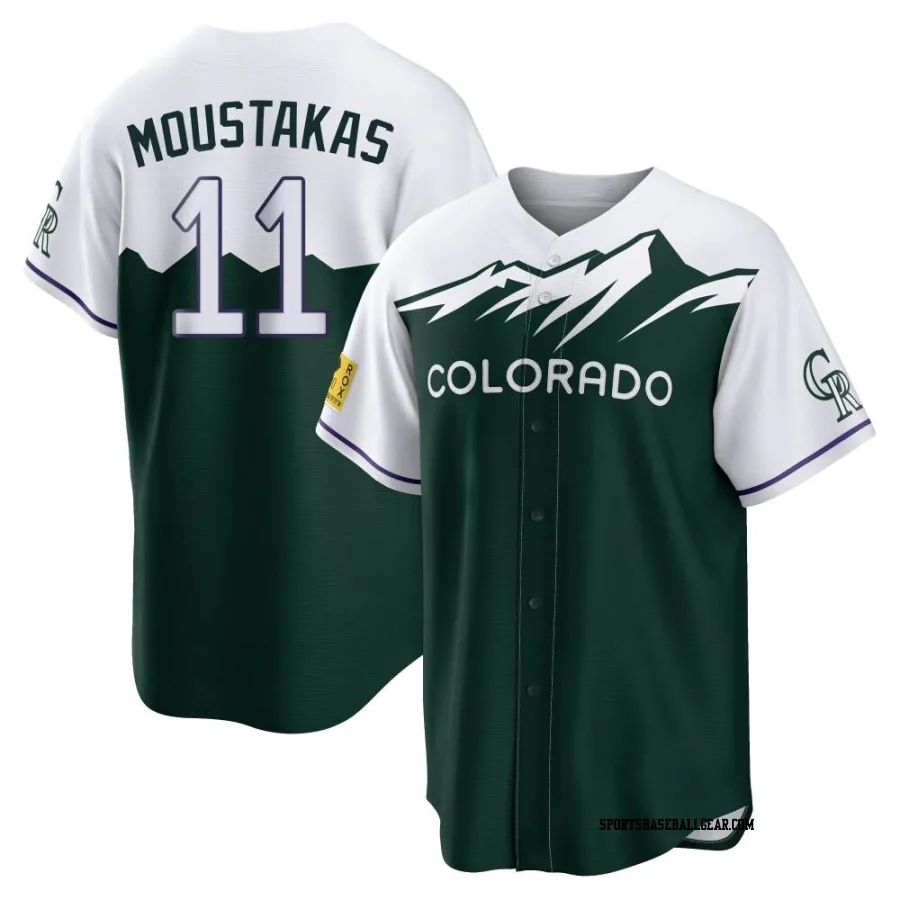 Mike Moustakas Youth Colorado Rockies Green Replica 2022 City Connect Jersey