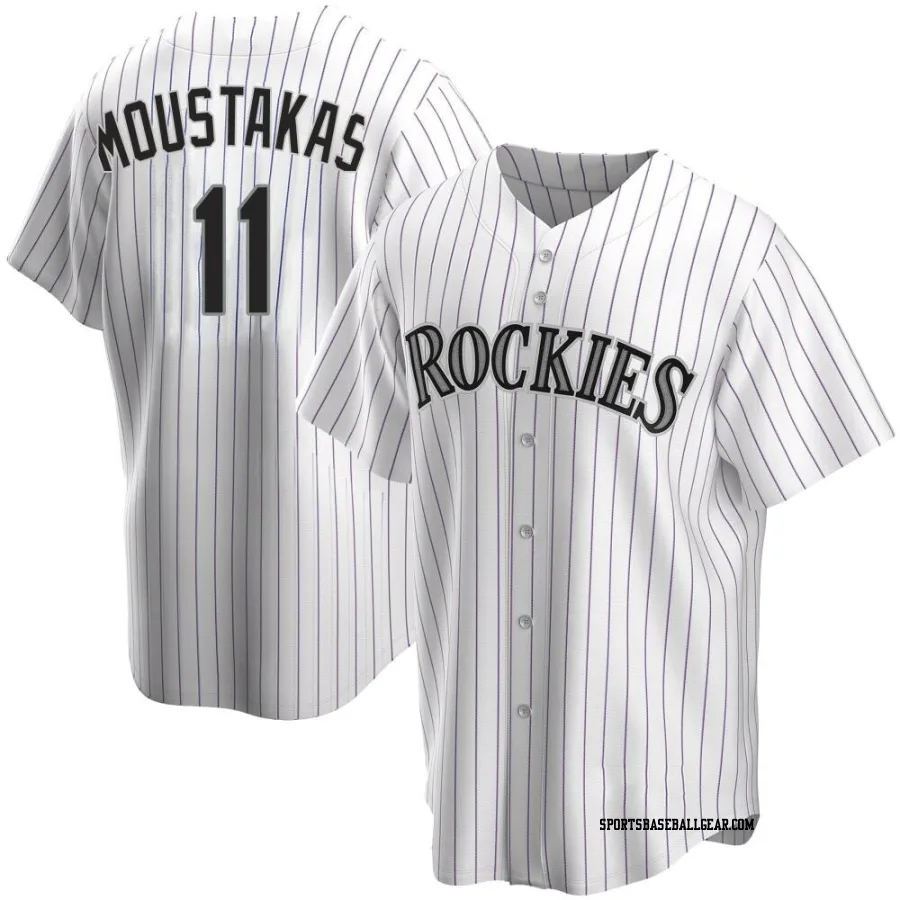 Mike Moustakas Youth Colorado Rockies White Replica Home Jersey