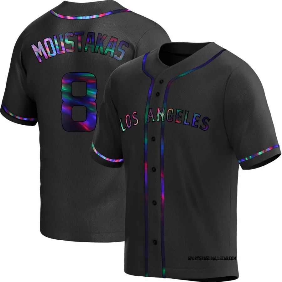 Mike Moustakas Youth Los Angeles Angels Black Holographic Replica Alternate Jersey