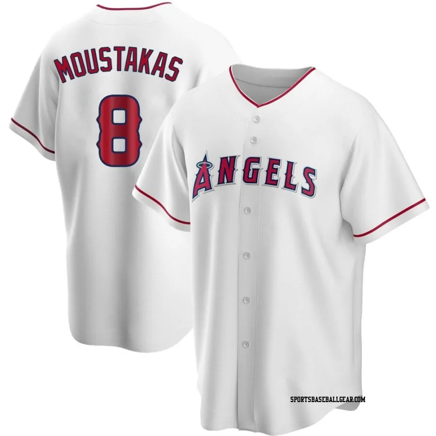 Mike Moustakas Youth Los Angeles Angels White Replica Home Jersey