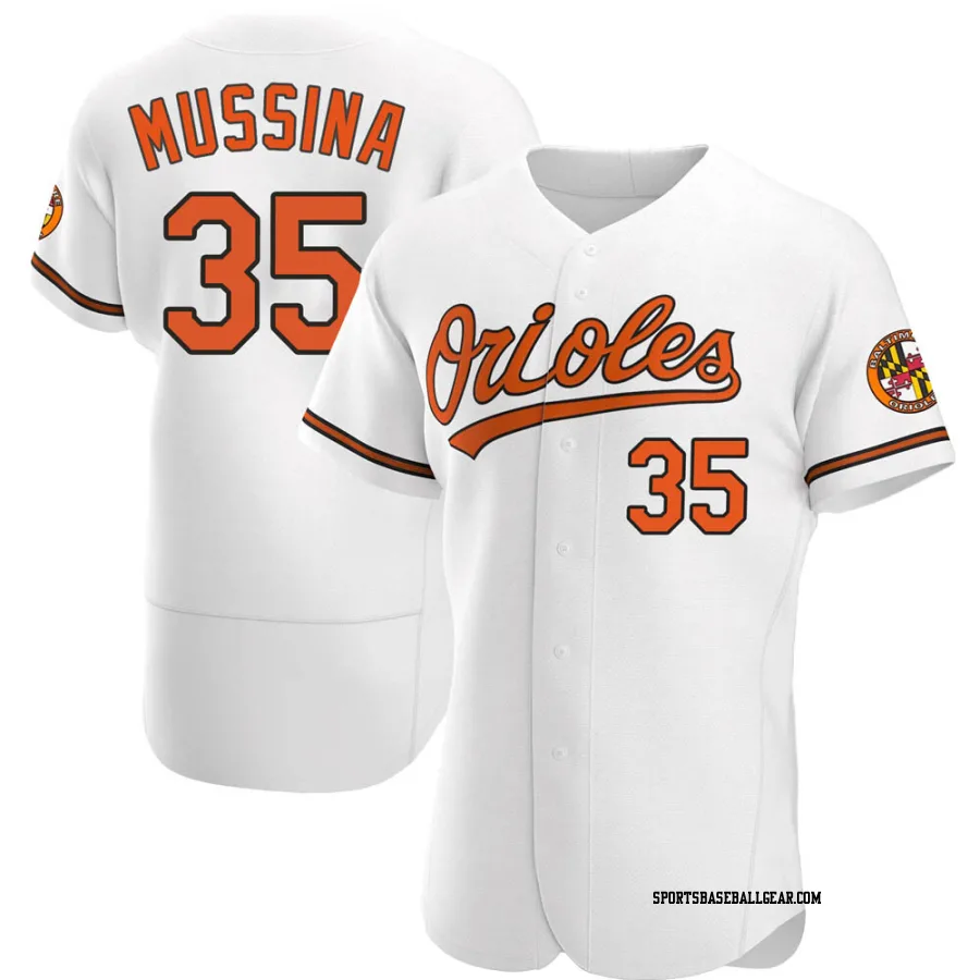 Mike Mussina Men's Baltimore Orioles White Authentic Home Jersey