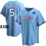 Mike Napoli Youth Texas Rangers Light Blue Replica Alternate 2023 World Series Jersey