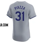 Mike Piazza Men's Los Angeles Dodgers Gray Elite Road Jersey