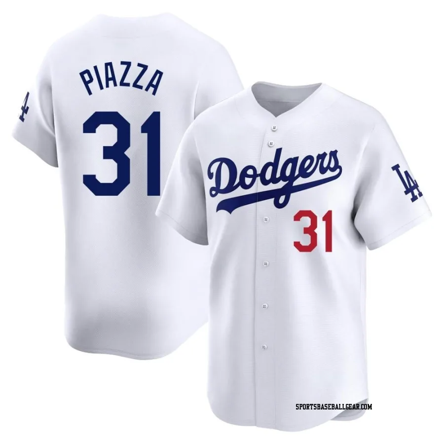 Mike Piazza Men's Los Angeles Dodgers White Limited Home Jersey