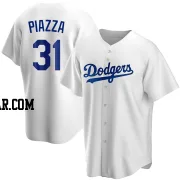 Mike Piazza Men's Los Angeles Dodgers White Replica Home Jersey