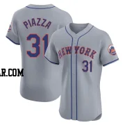 Mike Piazza Men's New York Mets Gray Elite Road Jersey