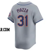 Mike Piazza Men's New York Mets Gray Limited Away Jersey