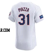 Mike Piazza Men's New York Mets White Elite Home Patch Jersey