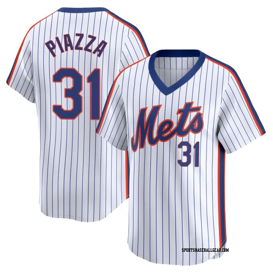 Mike Piazza Men's New York Mets White Limited Cooperstown Collection Jersey