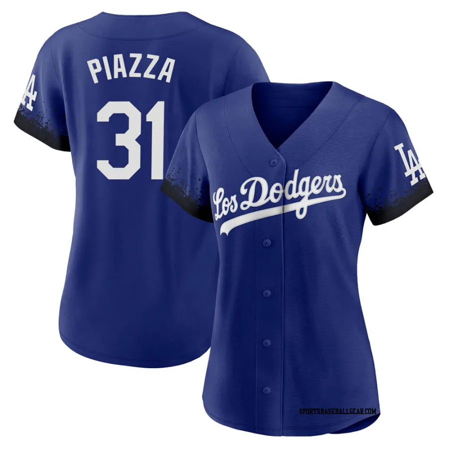 Mike Piazza Women's Los Angeles Dodgers Royal Authentic 2021 City Connect Jersey