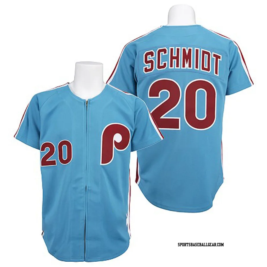 Mike Schmidt Men's Philadelphia Phillies Blue Authentic Throwback Jersey