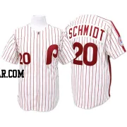 Mike Schmidt Men's Philadelphia Phillies White/Red Authentic Strip Throwback Jersey