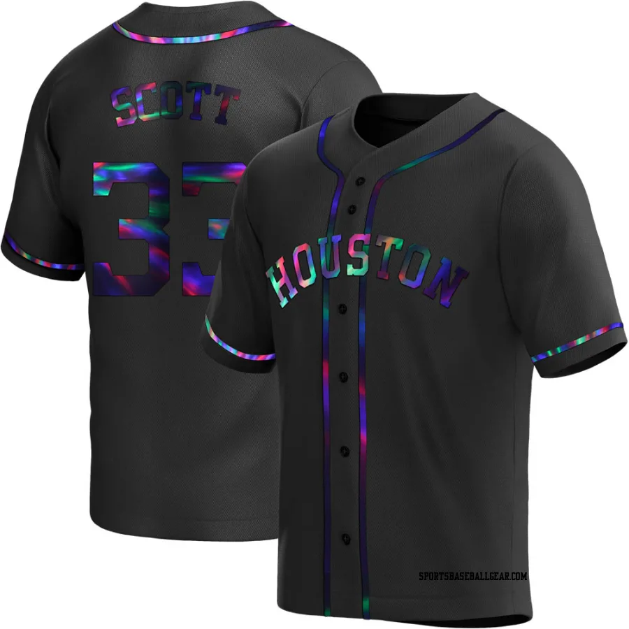 Mike Scott Men's Houston Astros Black Holographic Replica Alternate Jersey