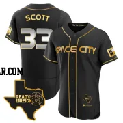 Mike Scott Men's Houston Astros Black/Gold Authentic 2023 Space City Ready 2 Reign Flex Base Jersey