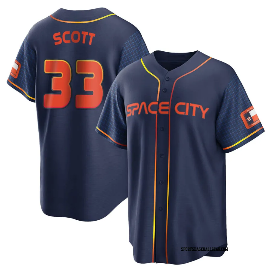 Mike Scott Men's Houston Astros Navy Replica 2022 City Connect Jersey