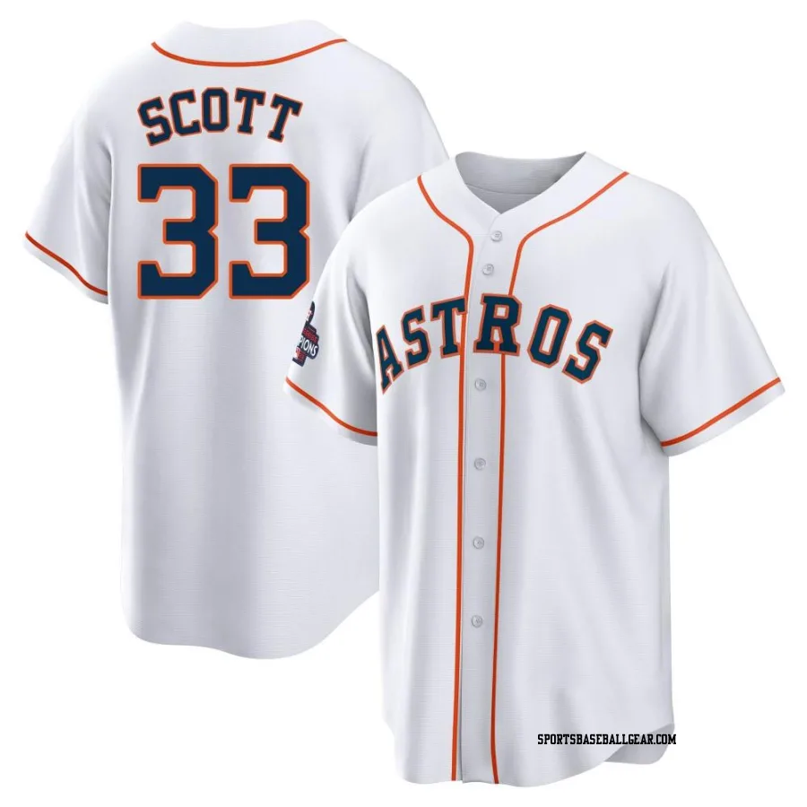 Mike Scott Men's Houston Astros White Replica 2022 World Series Champions Home Jersey