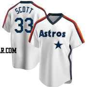 Mike Scott Men's Houston Astros White Replica Home Cooperstown Collection Team Jersey