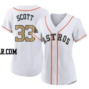 Mike Scott Women's Houston Astros Gold Authentic White 2023 Collection Jersey