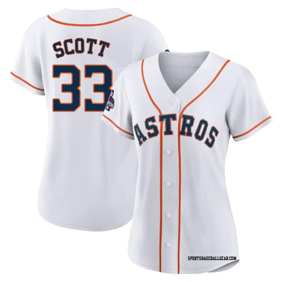 Mike Scott Women's Houston Astros White Authentic 2022 World Series Champions Home Jersey