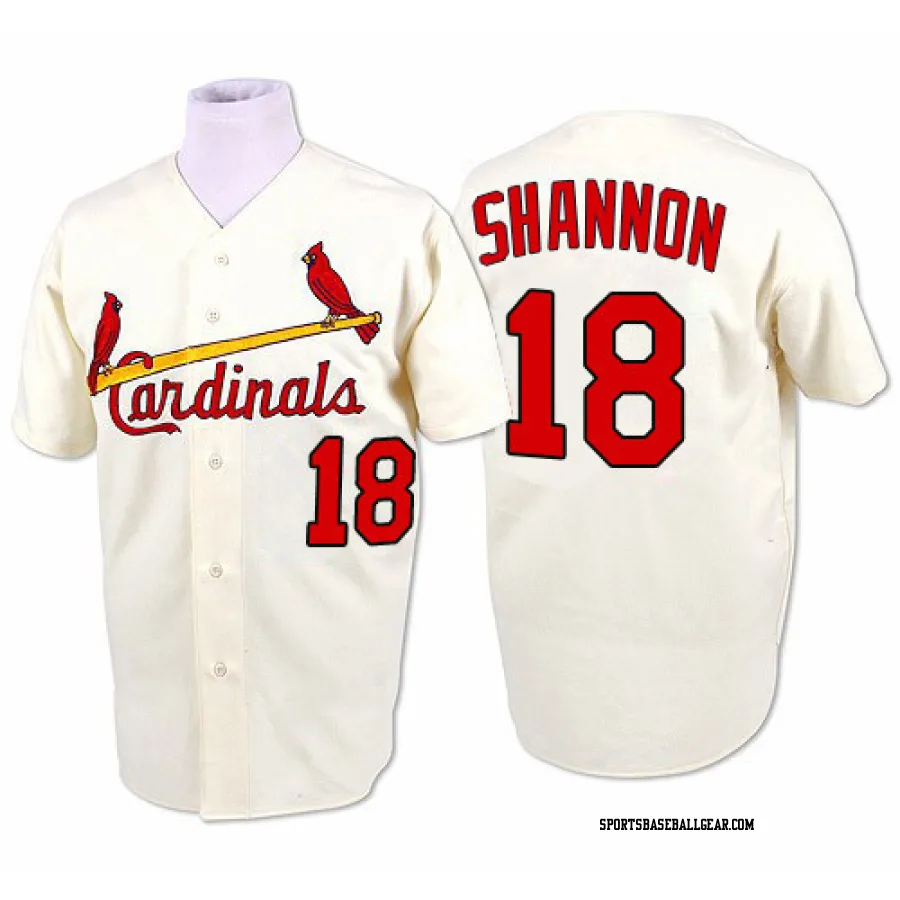 Mike Shannon Men's St. Louis Cardinals Cream Authentic 1964 Throwback Jersey