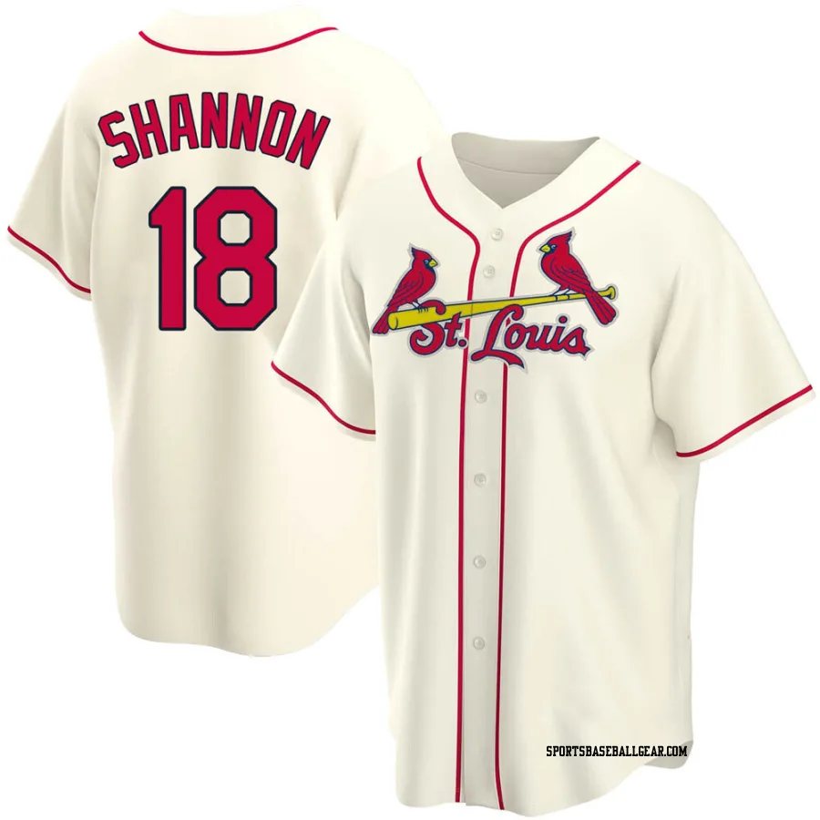 Mike Shannon Men's St. Louis Cardinals Cream Replica Alternate Jersey