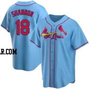 Mike Shannon Men's St. Louis Cardinals Light Blue Replica Alternate Jersey