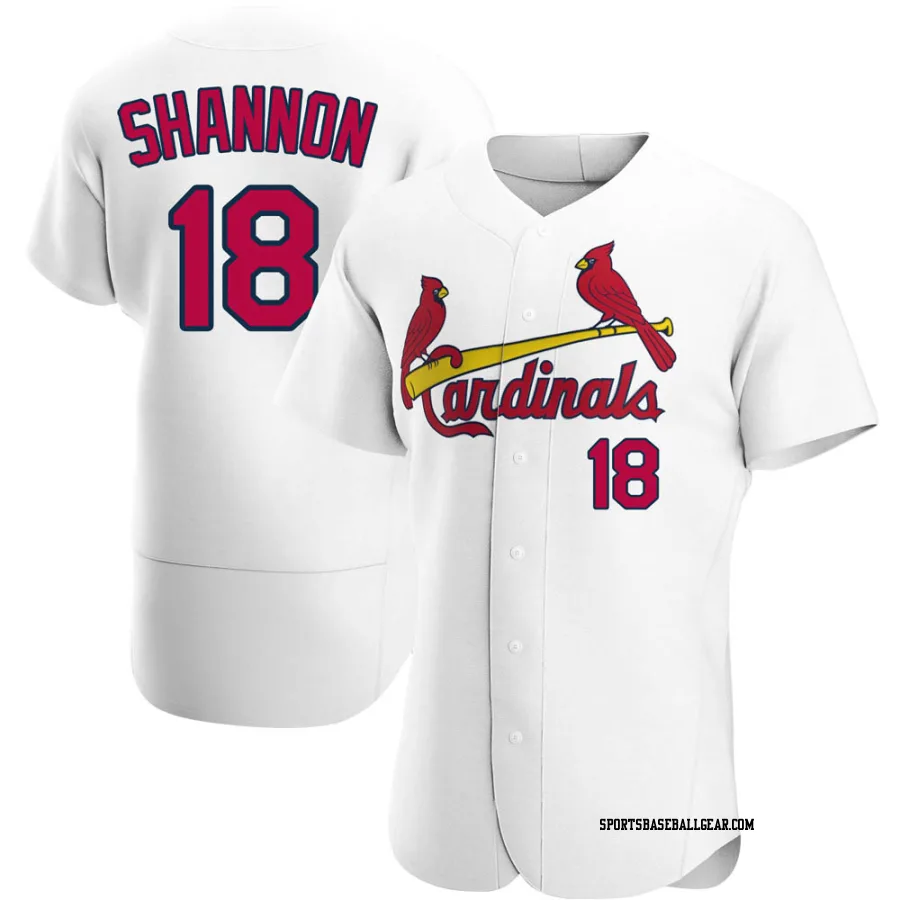 Mike Shannon Men's St. Louis Cardinals White Authentic Home Jersey