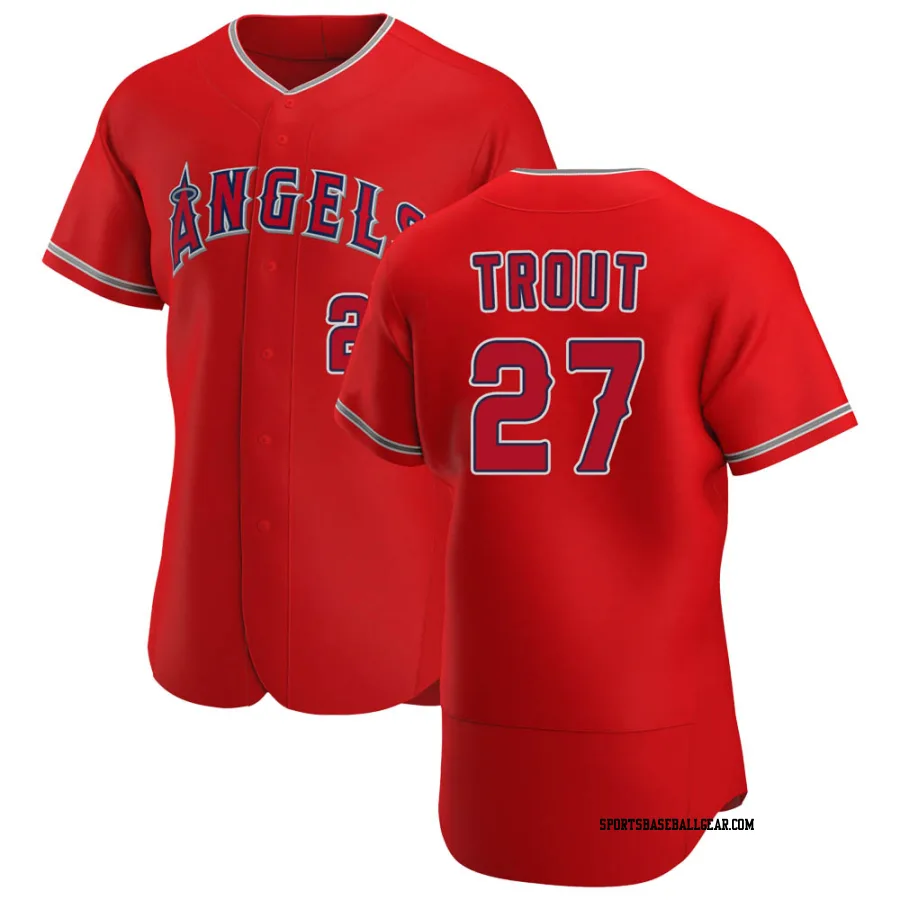 Mike Trout Men's Los Angeles Angels Scarlet Authentic Alternate Jersey