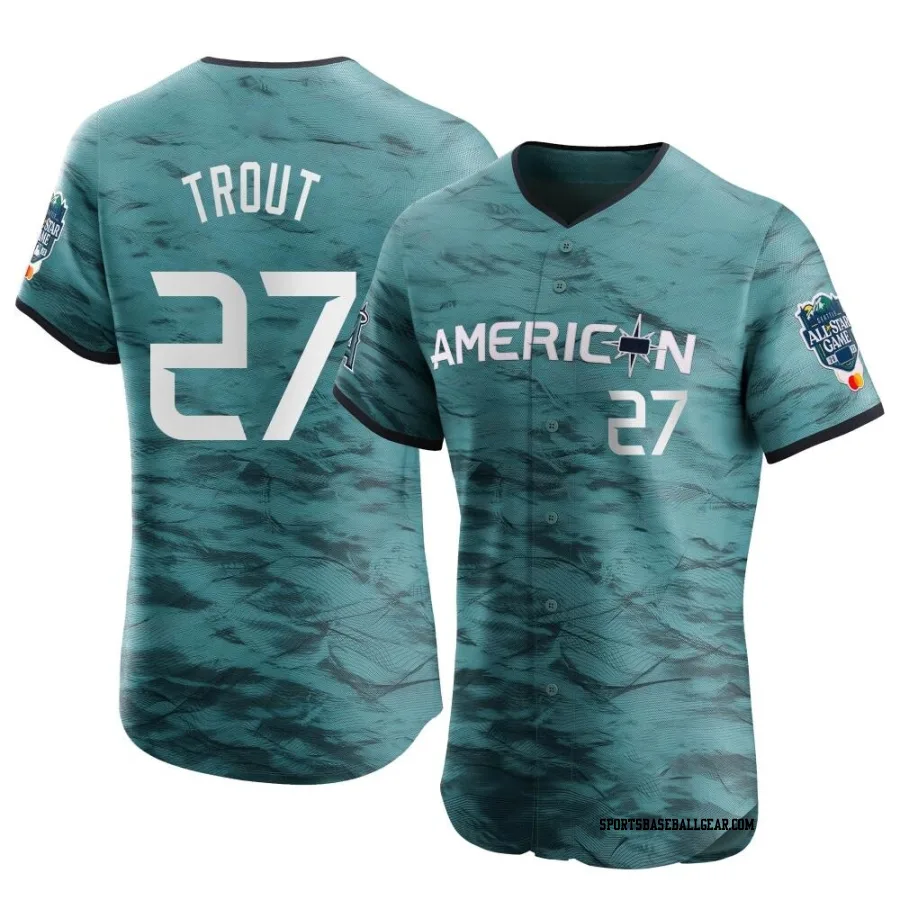 Mike Trout Men's Los Angeles Angels Teal Elite American League Game Vapor Premier 2023 All-Star Jersey