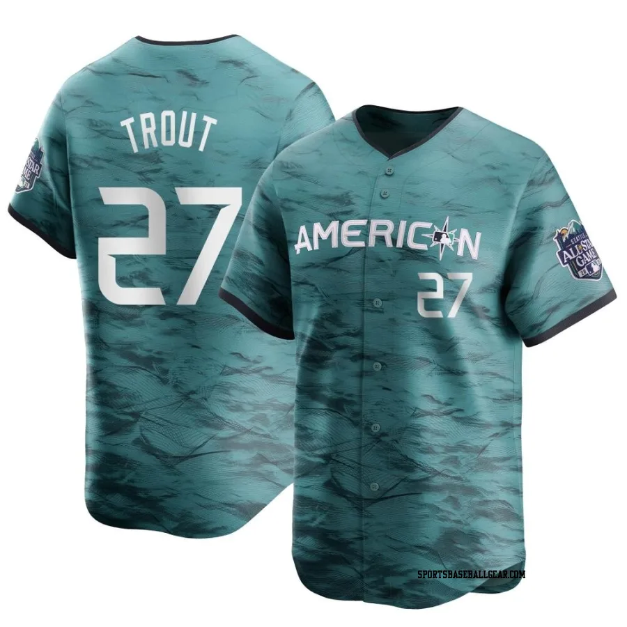 Mike Trout Men's Los Angeles Angels Teal Limited American League Game 2023 All-Star Jersey