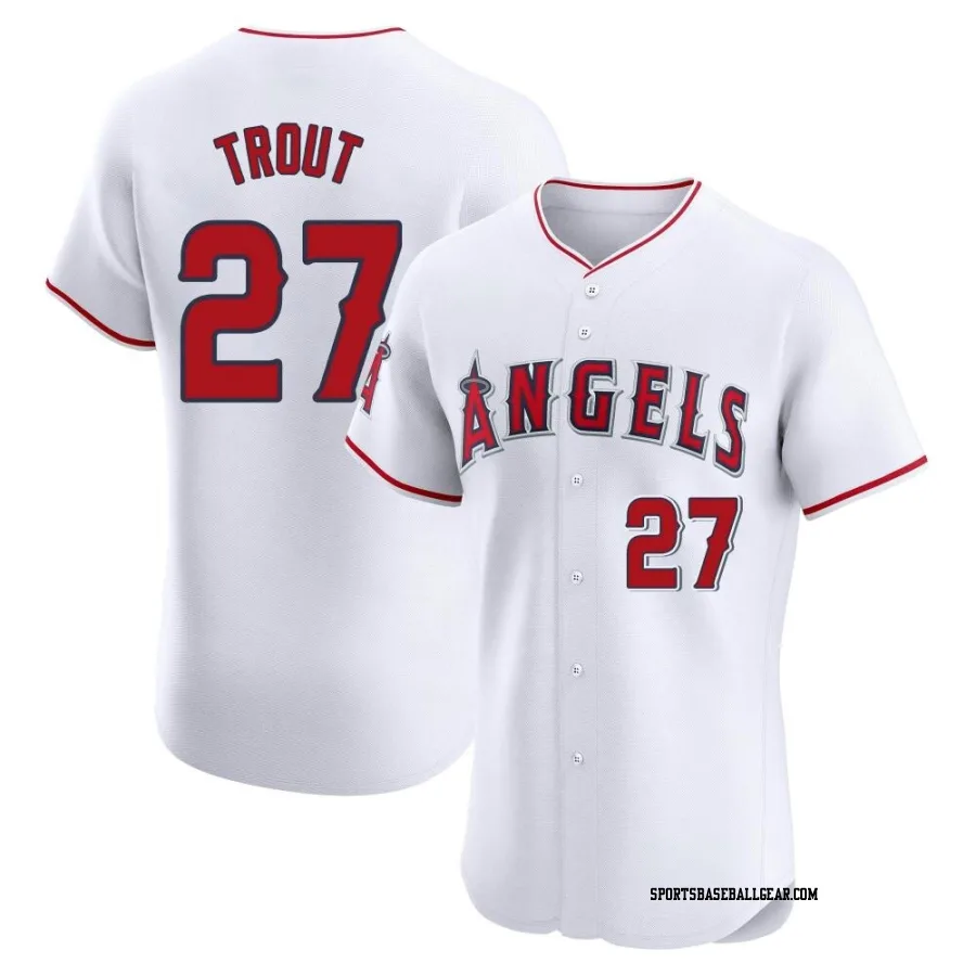 Mike Trout Men's Los Angeles Angels White Elite Home Jersey