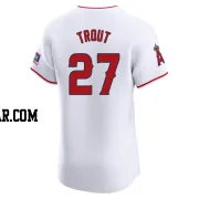 Mike Trout Men's Los Angeles Angels White Elite Home Patch Jersey