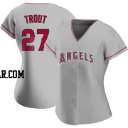 Mike Trout Women's Los Angeles Angels Authentic Silver Road Jersey