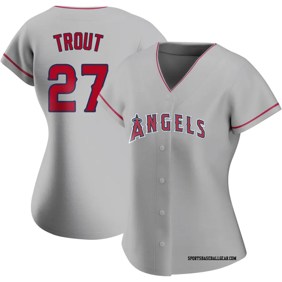 Mike Trout Women's Los Angeles Angels Replica Silver Road Jersey