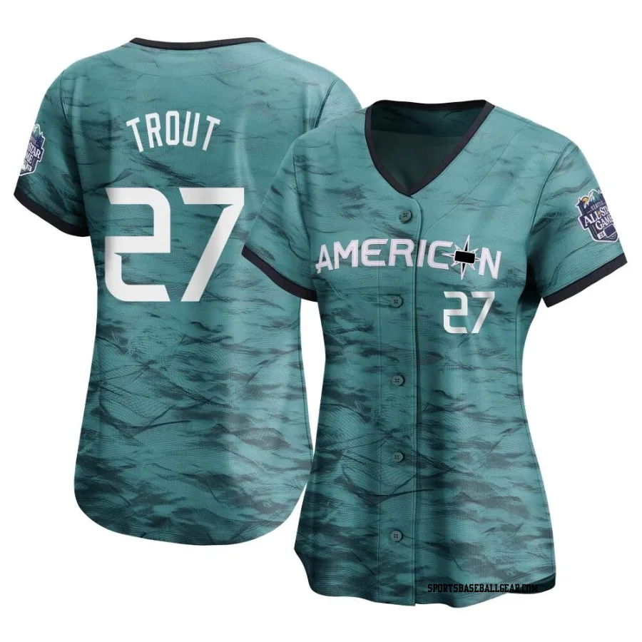 Mike Trout Women's Los Angeles Angels Teal Limited American League Game 2023 All-Star Jersey