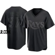 Mike Vasil Men's Tampa Bay Rays Black Replica Pitch Fashion Jersey