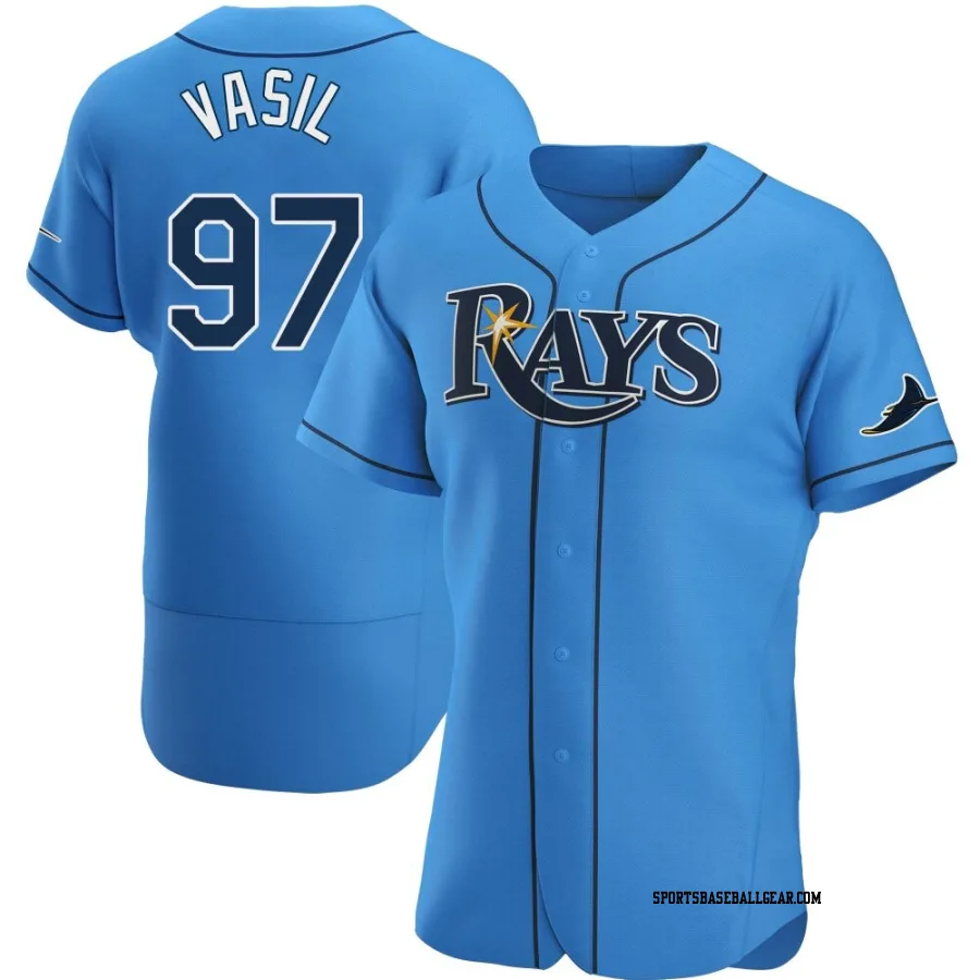 Mike Vasil Men's Tampa Bay Rays Light Blue Authentic Alternate Jersey