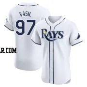 Mike Vasil Men's Tampa Bay Rays White Elite Home Jersey