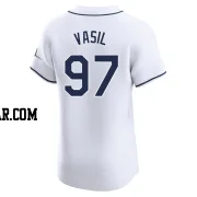 Mike Vasil Men's Tampa Bay Rays White Elite Home Jersey