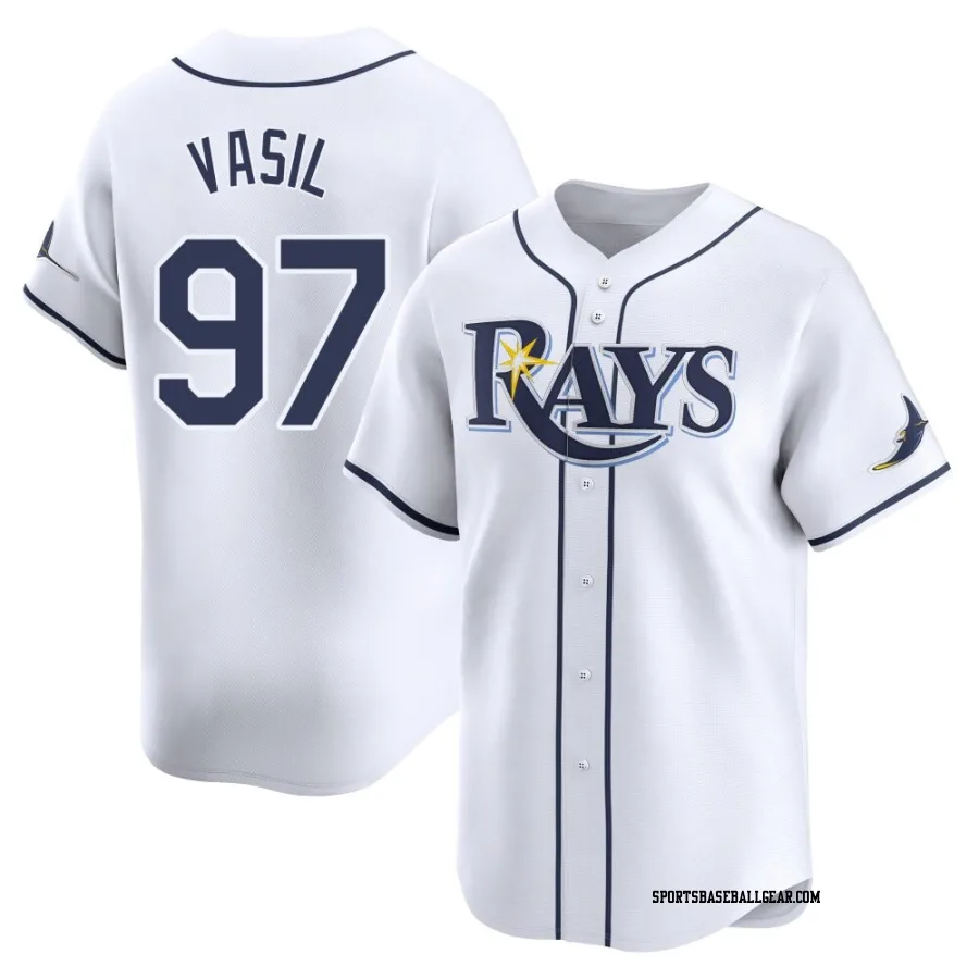 Mike Vasil Men's Tampa Bay Rays White Limited Home Jersey