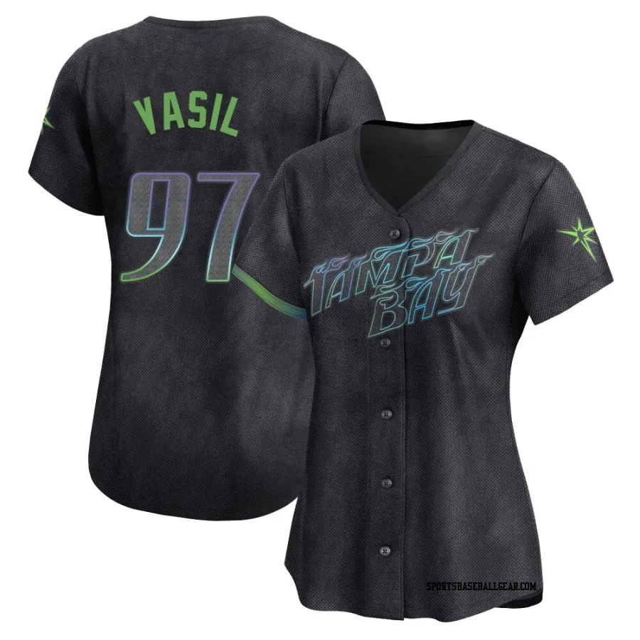 Mike Vasil Women's Tampa Bay Rays Charcoal Limited 2024 City Connect Jersey