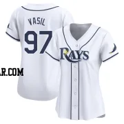 Mike Vasil Women's Tampa Bay Rays White Limited Home Jersey