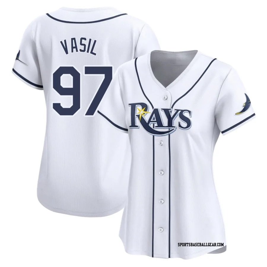 Mike Vasil Women's Tampa Bay Rays White Limited Home Jersey