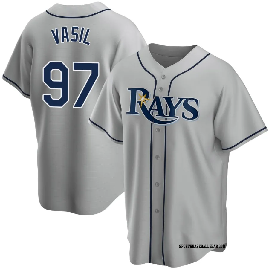 Mike Vasil Youth Tampa Bay Rays Gray Replica Road Jersey